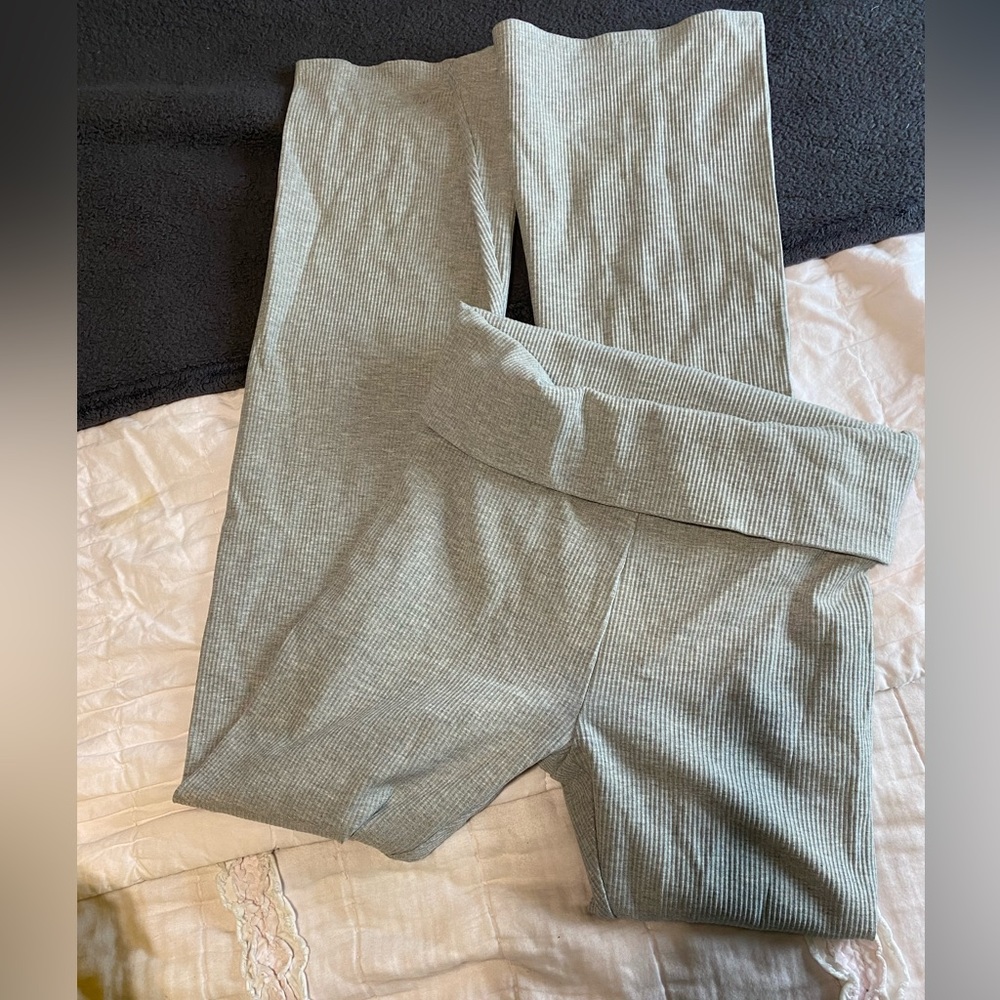 Ribbed Foldover high rise yoga pants flare leggings